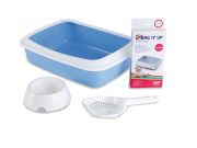 Savic Isis Kitten - Комплект за малки котенца - Котешка тоалетна с купа за храна и вода, лопатка и найлонови пликове, 42 х 31 х 12,5 см.. 2